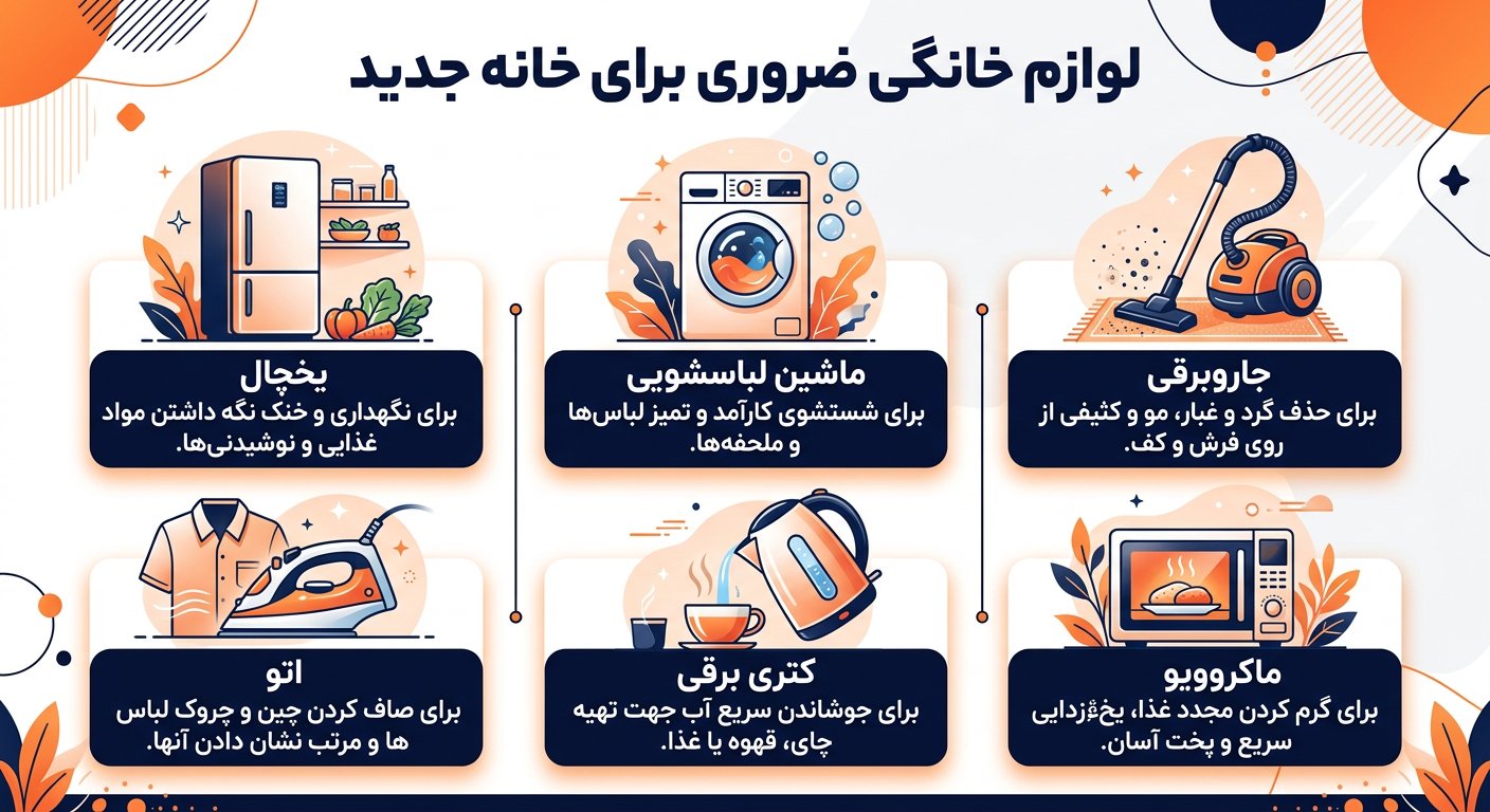 معرفی انواع لوازم خانگی ضروری برای خانه